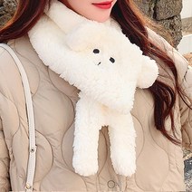 따뜻한 양털 뽀글이 후리스 숏 미니 머플러 목도리
