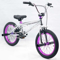 묘기 자전거 BMX 액션 스포츠 입문용 스턴트 16인치, 퍼플 블랙