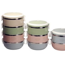 BSI 스텐 찬합 피크닉찬합 직장인 소풍 도시락통 런치박스, 1개, 3단