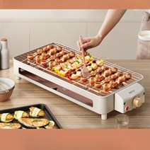 바베큐 꼬치 구이 기계 가정용 통닭 그릴 전기 자동양꼬치, 미디엄 사이즈 2단 그릴 바비큐망