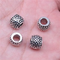 비즈 재료 구슬 도매 악세사리 재료 20pcs 스페이서 매력 골동품 실버 컬러 큰 구멍 스페이서 매력 펜던트 팔찌 보석 만들기