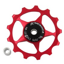 자전거 자키 mountain bike jockey pulley bike steel breaing rear derailleur jockey wheel mtb 가이드 세라믹 베어링 부, 레드 13t