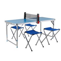 가정용 미니 탁구대 접이식 미들 탁구대 의자 세트, A 탁구대 +의자 2