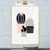 보고아트 북유럽 아이방 그림 카페 오피스텔 그림 거실 인테리어 액자, [6] 북유럽-선인장3개
