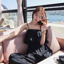 하늘하늘 시원한 봄 여름 여성 신혼여행 비치 코디 이쁜 나시 롱 원피스 긴치마 /20304561EA