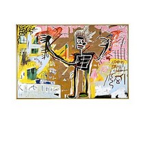 Basquiat 장 미쉘 바스키아 작품 / 호텔 카페 집 거실 인테리어 캔버스 벽걸이 그림액자 34, 블랙
