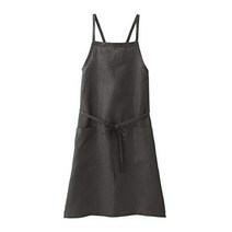 MUJI Hemp Plain Weave Shoulder Cross Apron Sumi Black Height approx. 90 cm with drawstring 82247640, 1개, 1g
