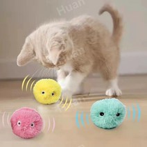 스마트 고양이 장난감 대화형 공 터치시 새끼고양이 소리 한나절 훈련 놀이, 엘프 옐로우