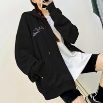 어텐션오버핏후드집업 빅사이즈 오버핏 아우터 모자 롱