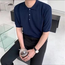 룩플레인 시원한 여름 린넨 반팔 니트 카라 티셔츠 7color