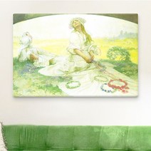 세계 명화그림 알폰스 무하 풍경그림 대형 와이드 홈카페 인테리어 거실 침실 카페, (무하)보헤미아의 노래