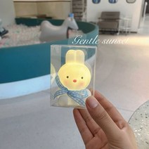 유치원생 생일선물 아이디어 초등학생 수면등 무드등 반아이 작은 선물, 토끼무드등블루리본/1개입