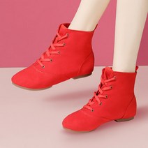 라인댄스부츠 레드 댄스 신발 캔버스 재즈 부츠, 28(한국사이즈190mm), 빨간색