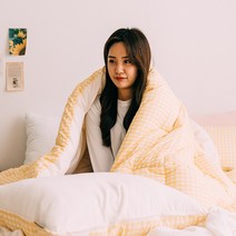 알러지케어 체크무늬 부드러운 워싱 사계절 차렵이불