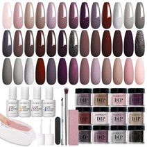 AZUREBEAUTY 딥 파우더 네일 스타터 키트 레드 화이트 실버 글리터 4가지 색상, A4-Miscanthus