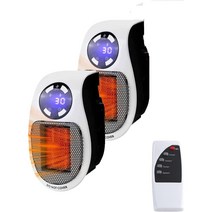 인스타 히트 히터 500w PTC 세라믹 세이프히트 프로 X 에너지 절약 자동 온도 조절기12H 타이머 포함 실내 욕실용흰색, 2 개 흰색, 2 개 흰색