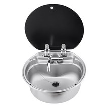 캠핑카 소형 싱크대 카라반 미니 씽크볼 원형 싱크볼, 원형 싱크볼 + 수전