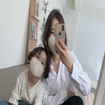 르밍띠끄 베이지 블랙 이중순면 마스크 4장 세트 멜트블로운 부직포 필터 교체형 유아동 키즈 성인 여성 빨아쓰는 다회용