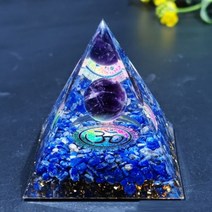 Orgone 피라미드 에너지 발생기 자수정 페리도트 힐링 천연 크리스탈 레이키 차크라 발생기 오르고나이트 명상 도구, B04