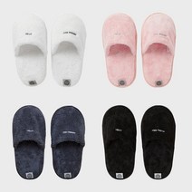 쿨 이너프 스튜디오l THE TOWEL SLIPPERS 2 SETS 쿨이너프 극세사 실내화 세트, BLACK (KIDS)_WHITE (KIDS)