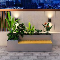 대형 철제 스텐 화분 벤치 야외 카페 백화점 쉼터, 200cm 콤비(화이트)