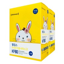 1+1 웰킵스 KF80 황사 마스크 흰색 소형 60매 / 코스트코 대용량 일회용 개별포장