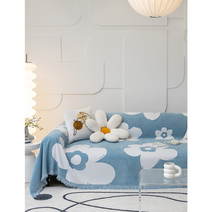 2인용 3인용 4인용 쇼파 천갈이 유럽풍 빈티지 쇼파 블랭킷 소파커버, 스카이블루