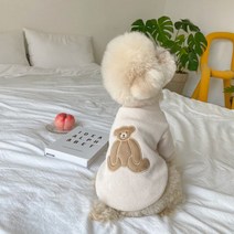 Neirny 강아지 곰돌이 니트 티셔츠 데일리 애견옷 포메옷 푸들옷 고양이옷 MY-06X, 베이지