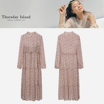 [써스데이아일랜드] DB_ 프릴넥 플로럴 원피스 T226MOP169W