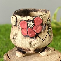 다육맘 수제화분 다육화분 도향#192, 레드