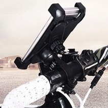 [에이치플러스몰] 스쿠터 퀵보드 자전거 용품 휴대폰 스마트폰 거치대, 블랙