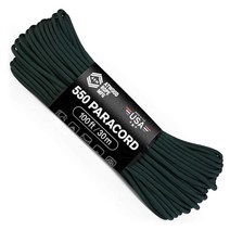 Atwood Rope MFG 550 파라코드 30.5m(100피트) 7가닥 코어 나일론 낙하산 코드 외부 생존 장비 미국산 | 랜야드 팔찌 핸들 랩 키체인 (어비스) 4416, Hunter