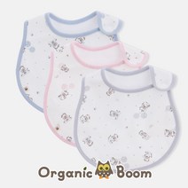 [오가닉붐]착한 유기농 소띠 출산 오가닉 아기 카우 턱받이, 블루_사계절