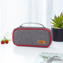 휴대용 인슐린 보냉 파우치 가방 핸드형 대용량 지퍼 보냉 파우치, 레드+젤아이스팩2p