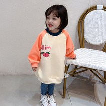 꼬꼬몽 딸기 롱 맨투맨 여아셔츠 어린이 가을 겨울