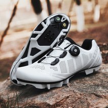 TABOLU 로드바이크 MTB 입문용 클릿슈즈 평페달슈즈 자전거신발, 36, 화이트(MTB클릿)