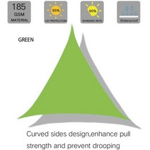 전원주택 테라스그늘막 야외 카페 옥상 테라스 그늘막 천막 어닝 선쉐이드 300D 방수 태양 대피소 그늘 항해 직사각형 UV 블록 캐노피 파티오 뒷마당 잔디 정원 활동, 5x5x5m, green