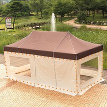 프리미엄 캐노피 천막 3X6 벽면 바람막이 창문 가림막 레져 용품, P민자4벽면 3X6_블루