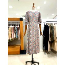 써스데이아일랜드 배색 시보리 패턴 원피스 T224MOP256W