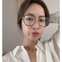 포텐 투브릿지 사각 빅사이즈 대두안경 솔텍스 남자 여자 뿔테 큰 보잉 안경테 투명 블랙