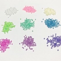 와컴 크런치 슬라임 재료 비즈 공예 펄씨드비즈 3mm 10종 (500g 대용량), 밝은보라