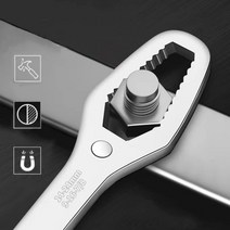 360도회전만능렌치 8-22mm 범용 Torx 렌치 자체 조임 길이 조절 안경 보드 더블 헤드 스패너 공장용 수공구, [01] 160mm 8-22mm black