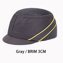경량 안전모 충경방지 보호 캡 통풍 작업모 deltaplus 범프 캡 경량 야구 헬멧, 회색 3cm 테두리