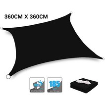 블랙 코팅 타프 캠핑 그늘막 어닝 스크린 여름 자외선차단 선쉐이드 천막 야외, BLACK 360cm x 360cm