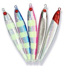 히트존 리얼멸치 메탈지그 40g 60g 80g 100g, 실버야광 줄무늬, 1개