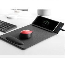 코시 고속 무선충전 마우스패드 스마트폰 휴대폰 핸드폰 아이폰 갤럭시 급속 충전기, 그레이, 1개