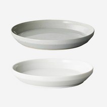 킨토 림 플레이트 - 160mm 도자기 접시 2색상, 화이트