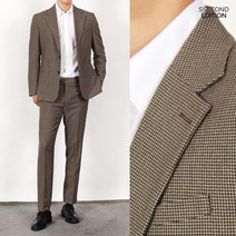 세컨에디션 하운드 체크 가을 남성 정장세트