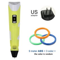 3D 펜 DIY 프린터 드로잉 3d 인쇄 ABS 필 라 멘 트 1.75mm 크리스마스 생일 선물 아이들을위한 최고의, 05 Yellow US_01 Pla filagment