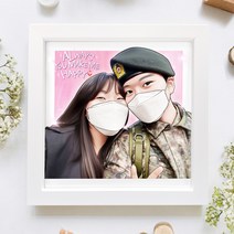 [선물포장이벤트]주문제작 팝아트 초상화 캐리커쳐 액자 여자친구 남자친구 부모님 커플 기념일 생일 선물 20대 30대 결혼 웨딩 부모님 릴캐리샵, 6명, 투톤우드(23.5x23.5cm), 4개